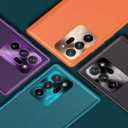 For Samsung Galaxy Note 20 Ultra Case with Leather Quality and Full Metal Lens Back,Slim Cover,Anti-Drop,Orange