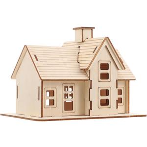 Totority 3D Wooden Cottage Puzzle DIY Kit for Kids and Adults, Creative Handcrafted Wooden Model House, Educational Toy Enhancing Spatial Imagination, Logic & Motor Skills