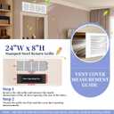 24x8 Steel Return Air Grille, HVAC Vent Cover, 0.7cm Overall Depth, 24''Wx8''H [Duct Opening]