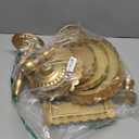 Suwimut 10 Pieces Gold Cake Stand Set, Metal Round Cupcake Holder Dessert Display Plate Serving Platter, Dessert Table Stands and Trays Set for Christmas, Wedding, Birthday, Anniversary, Tea Party