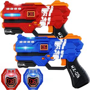 Laser Tag Guns Set of 2 Laser Tag with Digital LED Score Display Vests for Teens, Family and Adults Fun,Birthday Gift Toys for Kids Ages 6 7 8 9 10 11 12+Year Old Boy & Girls