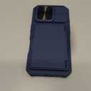 ATATOO for iPhone 15 Pro Wallet Case, Built-in Card Holder (3-5 Cards) & Slide Camera Cover, Military Grade Protection, Rugged Shockproof Phone Case for iPhone 15 Pro 6.1", Blue 