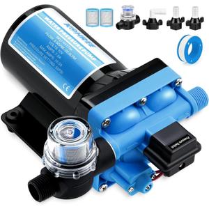 Kohree RV Fresh Water Pump 5.5GPM 55PSI 12V DC Diaphragm Water Pump with Pressure Switch for RV, Marine, Yacht, Caravan.