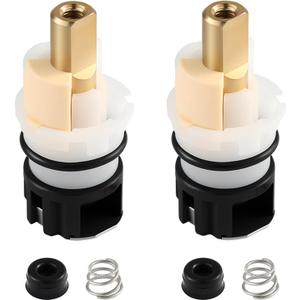 2 Pack RP25513 Faucet Stem Replacement, Compatible with Delta Two Handle Faucet and RP24096 Faucet Cartridge Repair Kit, with RP24097 Turn Stop 1/4 and 2  RP4993 Seat and Spring (2)