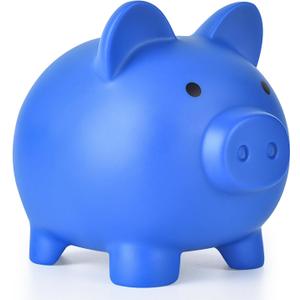 Piggy Bank, Unbreakable Plastic Money Bank, Coin Bank for Girls and Boys, Medium Size Piggy Banks, Practical Gifts for Birthday, Easter, Christmas (Dark Blue)