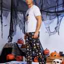 MyFav Matching Pajamas for Family Halloween Short Sleeve Long Pant Sleepwear Holiday Pajamas for Family (Black, S)
