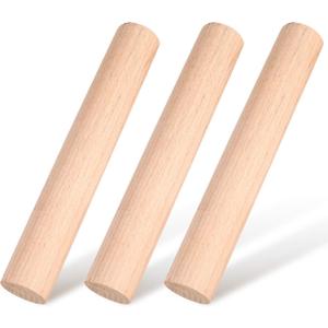Patelai 3 Pieces Small Wooden Rolling Pin, Dumpling Dough Roller Wooden Mini Rolling Pins Kitchen Utensil Tool for Fondant, Pasta, Bread, Pastry, Cookies, Pizza, Pie, Cylinder Style, 6.3 Inch