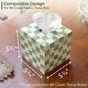 CHI AN HOME 5.7" Square Tissue Box Cover, Handmade Checkered Cube Tissue Box Cover with Capiz Shells, Decorative Tissue Holder for Living Room, Bathroom, Bedroom or Office (Pistachio Green)