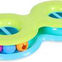 Catstages Infinity Ball Track for Cats with Two Balls, Including One Light-Up-Ball, Figure-8 Shaped Track Compatible with Topper Toys, Green