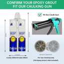 Double Caulking Gun,Dual Epoxy Gun for 400 mL/13.5 fl oz (1:1 Mix Ratio),Manual Dual Component Adhesive Applicator with 9 Pieces Caulk Tools,Hand Cartridge Caulk Gun,Green