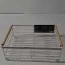 OGGI Large Dish Drying Rack - White & Bamboo Dish Drying Rack, Drying Rack Kitchen, Dish Rack, Dish Racks for Kitchen Counter, Durable Coated Steel Kitchen Drying Rack with Cutlery Holder (Dish Drain w/Utensil Caddy)