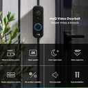 Chamberlain myQ Video Doorbell | 2K Camera, Battery/Wired, Color Night Vision, Live with 2-Way Talk, Motion Detection & Real-Time Alerts, 150 Deg Wide View, Black