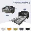 MAXYOYO Convertible Sofa Bed, Pull Out Loveseat Sleeper Sofa, 2 in 1 Folding Couch Bed, Fold Out Floor Couch with Pillows for Living Room Bedroom Lounge, Dark Grey (Large)