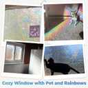 DOWELL Window Privacy Film Rainbow Film, Stained Glass Decorative Sticker, Static Cling Non-Adhesive Glass Clings, Sun Blocking Heat Control Window Coverings for Home Door, 35.4" x 78.7"