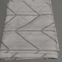 Riyidecor Stall Small Shower Curtain Half Size 39x72 Inch White Beige Single Narrow Tiny Geometric Chevron Striped Herringbone 7 Pack Hooks Dorm Decor Fabric Bathroom Set Polyester Waterproof A-03beige, 39"W x 72"L (Pack of 1)