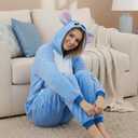 Adult Onesie Halloween Costume Unisex Animal Pajamas Cosplay One Piece Sleepwear for Women and Men (L)
