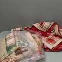 Hailea Christmas Bedspread Coverlet King Size Christmas Quilt Elk Snowman Bedding Set Lightweight Reversible Aqua Beige Red Plaid Quilt Bedspread Xmas Lodge Coverlet Snowflake Elk Xmas Tree Decor