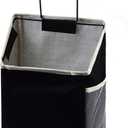 Fantasyon Wall Hanging Storage Bag, Waterproof Over The Door Closet Organizer Hanging Pocket Linen Cotton Organizer Box Containers for Bedroom, Bathroom (Black) (1-Pack)