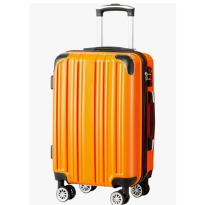 Coolife Luggage Expandable, Suitcase PC+ABS Spinner 24in Carry on (Orange , M (24in))