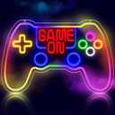 GGK RGB Game Controller Neon Sign Game On LED Light for Gaming Room Decor Gamer Gift USB Powered with Dimmer Gamer Light for Teen Boys Bedroom Decoration