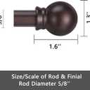 GXOACKJ Curtain Rods for windows 48 to 84-93 inch, 5/8 inch Decorative Brown Splicing Heavy Duty Metal Curtain Rod set with Brackets