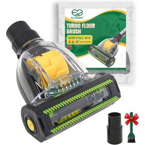 EZ SPARES Universal Mini Turbo Brush  32mm/35mm Dual-Size Vacuum Attachment for Floors, Beds & Crevices | Multi-Surface Cleaning Tool for Pet Hair & Dust | Fits Most 1.25"/1.38" Hose Vacuum Cleaners