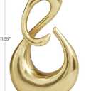 Deco 79 Aluminum Metal Abstract Decorative Sculpture Swirl Home Decor Statue, Accent Figurine 7" x 3" x 12", Gold