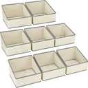 DIMJ Closet Storage Bins 6 Pack - Fabric Trapezoid Closet Organizer Bin, Foldable Storage Baskets for Shelves, Closet Shelf Organizer, Clothing Storage Box for Toys, Books, Towel, Clothes (6 Bins 11.4"x11.4"x7.8", Beige Gray)