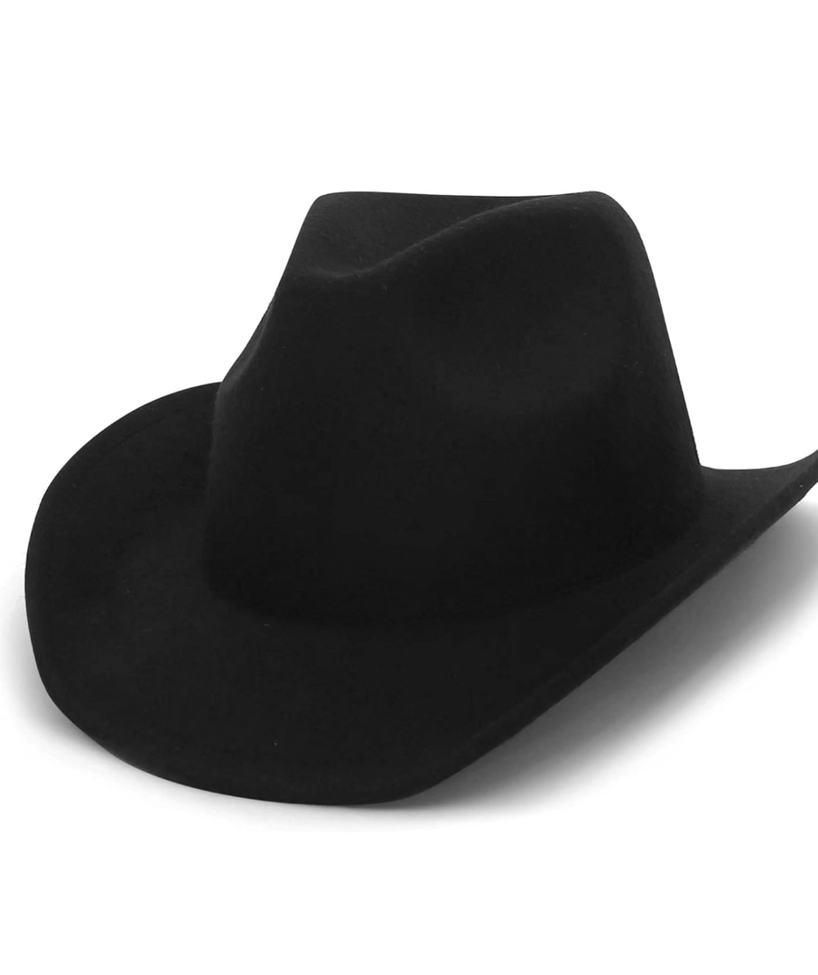 Wool Cowboy Cowgirl Hat for Men Women Classic Roll Up Brim Fedora Cowgirl Hat Western Cowboy Hat