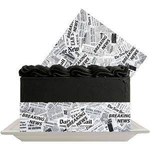 Edible Newspaper Print Cake Image Border Extra Breaking News Theme Cake Decoration -2ct (Regular)
