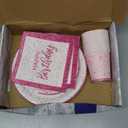Royal Bluebonnet Hot Pink Birthday Plates  - 9 and 7 inch Plates, Napkins, and Cups Party Supplies, Sturdy 400 GSM Weighted Pink Birthday Decorations for Girls, Women, and Tweens