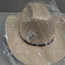 Men Women Wide Brim Western Cowboy Cowgirl Hats with Buckle Belt (Beige)