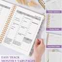 3 x 2026 Planner, Weekly and Monthly Calendar Planner from January 2026 - December 2026, 8.5" x 11" Hardcover Leather Hourly Appointment Book with Tabs, Spiral Daily Planners for College School Work Home, Purple (A4)