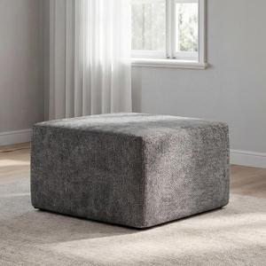 Ottoman for Modular Sectional Cloud Couch, Chenille Deep Seat Boneless Couch for Living Room, Bedroom and Apartment, No Assembly Required, DIY Combination, Dark Grey