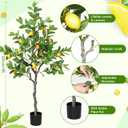 Daifunli 1 Pack Artificial Lemon Tree with Realistic Leaves and Natural Trunk Faux Tree with Silk Leaves for Porch Home Office Farmhouse Indoor Outdoor Housewarming Gift