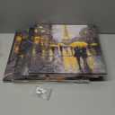 Abstract Paris Wall Art City Pictures Rainy Street Landscape Paintings Canvas Prints Yellow and Grey Wall Decor Eiffel Tower Cityscape Posters Artwork for Bedroom Living Room Home Decoration 12x12" 4P