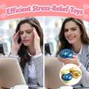 2pcs Glitter Dumpling Squishy, Mystery Glitter Dumpling Squishies Box, Colorful Dumplings Stress Balls Fidget Sensory Toy, Soft Squeeze Decompression Dough for Anxiety Relief Fidget(Blue+Golden)