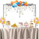 Hopesun Adjustable Over The Table Rod Stand, 50"-102" (4.1-8.5ft) Length, Metal Balloon Flower Arch Kit, Suitable For Multi Table Size, Birthday, Wedding, Halloween, Christmas Party Decoration, Black