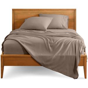 Bare Home Queen Sheet Set - 1800 Ultra-Soft Microfiber Queen Bed Sheets - Double Brushed - Deep Pockets - Easy Fit - 4 Piece Set - Bedding Sheets & Pillowcases (Queen, Taupe)