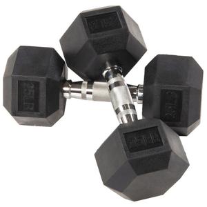 Rubber Hex Dumbbells，Assorted Weights for Home Gym Workouts, 25 LBS