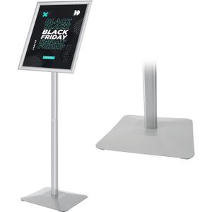 Sign Stand for Display, 11lbs Integrated Rod Heavy Duty Pedestal Floor Signage Stand Holder, for Outdoor or Indoor Advertising (11 x 17, Silver)
