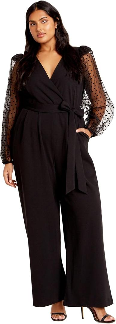 City Chic Women's Plus Size Jumpsuit Asher (Black,14Plus XL)