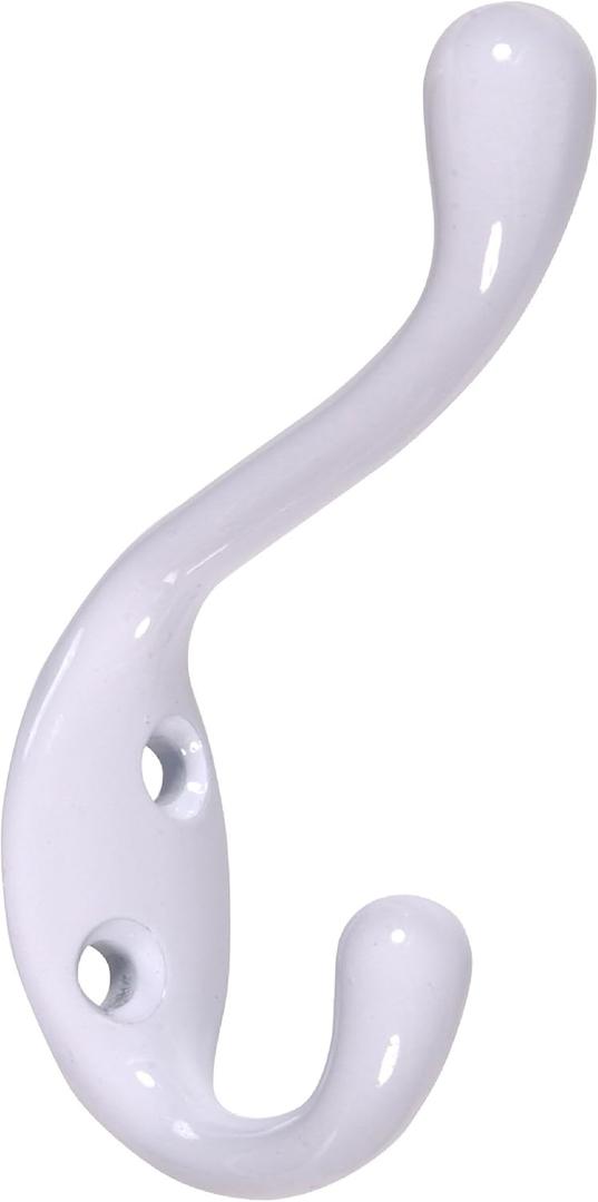 Hillman Hardware Essentials 852086 Heavy Duty Coat and Hat Hook White