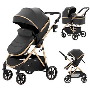 Babideal Baby Stroller for Newborn and Toddler,One-Hand Fold