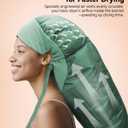 Boloye Hair Dryer Bonnet Attachment 28.5" XL Hooded Dryer Cap for Faster Drying & Deep Conditioning, Extra-Large Space Fits Thick, Curly Hair & Styling Tools (Green, Extra Large)