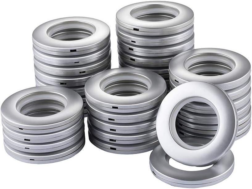 32 Pack Curtain Grommets,DeSS Inner Diameter 1-9/16"(40mm) Curtain Eyelet Rings Nanoscale Low Noise Roman Ring (Matt Silver)