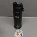 Swigina [2-IN-1 LID] Insulated Water Bottle with Silicone Boot (36hrs Cold/18hrs Hot) - DIY Stickers, Leakproof, BPA Free, Black, 24 oz