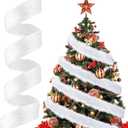 6 x 2 x 60 Inch Christmas Faux Fur Ribbon Craft Fur Strips Fake Fur Rolls White Long Plush for DIY Christmas Costume Gnome Beard Santa Claus Hair Xmas Tree Decor Family Party Supplies