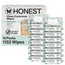 The Honest Company Clean Conscious Multi-Use Baby Wipes for Sensitive Skin, Fragrance Free, Geo Mood, 1152 Count