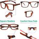 2 x Eyekepper 5-pack Oversized Reading Glasses Square Large Frame Readers for Men and Women - Tortoise +0.50
